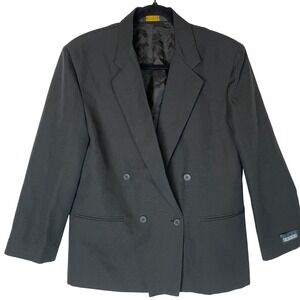 Mark Jason Boys Black Double Breasted Blazer Jacket Size 16 Husky School Formal